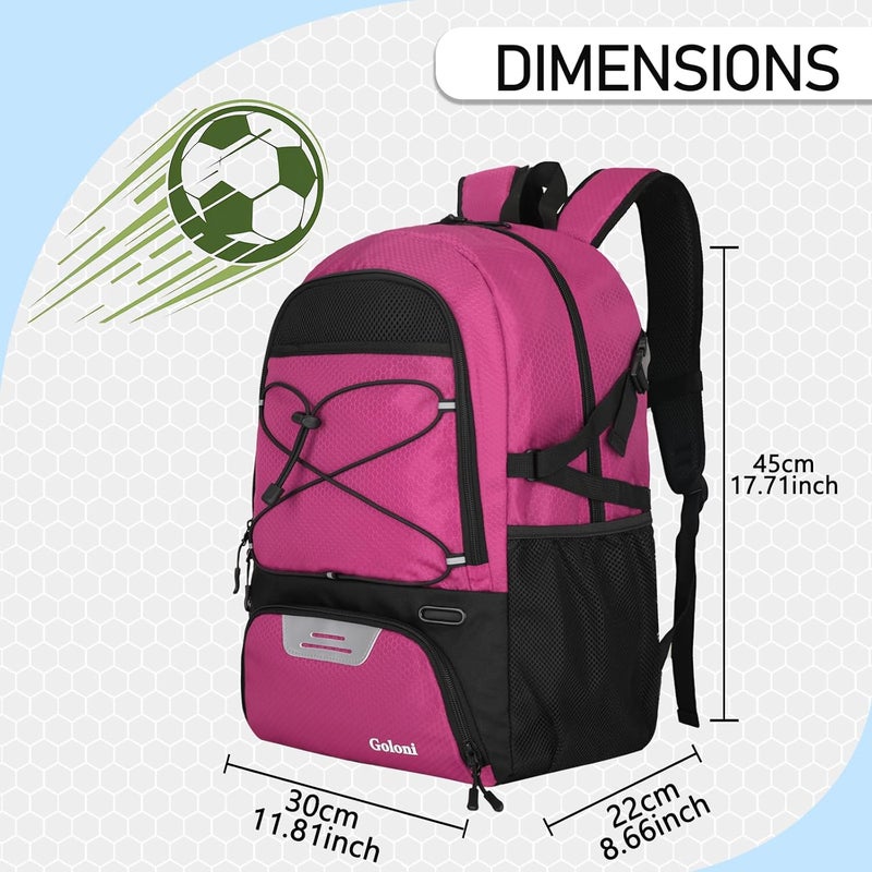 Goloni Soccer Backpack with Ball Holder - 30L Lightweight Water-Resistant Sports Bag for Men & Women, Ideal Football Equipment Backpack for Basketball Volleyball Training & Matches - Image 2